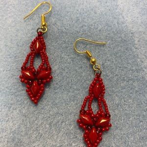 Handmade earrings New quality Czech seed beads.